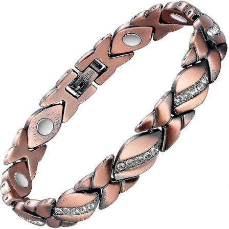 Kobber Magnetiske Armbånd Til Kvinder Gigt Smerter Ref~3500 Gauss Magnet Armbånd~effektiv Terapi Mod Karpaltunnelsyndrom~100% Rent Kobber Krystal