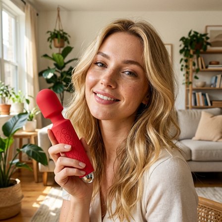 Red Massager Wand - 20 vibrations - Sustainable Pleasure