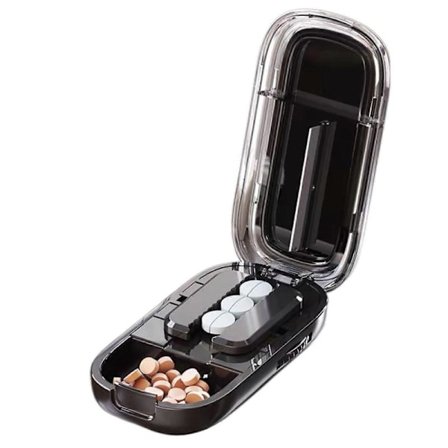 2025 Opgraderet Pilleæske Præcisionspilleklipper, 1 Deles i 2, 1 Deles i 4, Multifunktionel Medicinklipper, Medicinæske