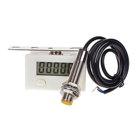Electronic Digital Display 5-digit Counter Automatic Induction Counter Magnetic Induction Punch Counter - Counter + Nickel-plated Copper Sensor