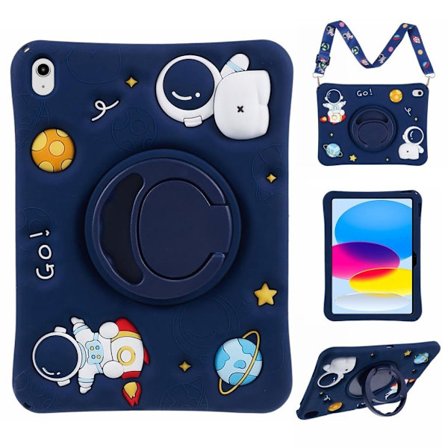 iPad 10.9" 2022 / iPad 11" 2025 Case with Astronaut - Dark Blue