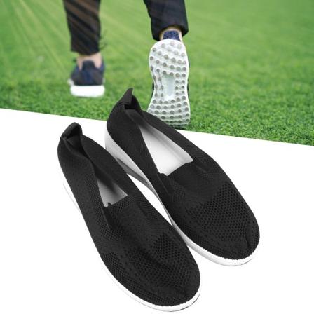Dames Slip On Sko Casual Tykke Solet Letvægts Åndbar Mesh Platform Sneakers Sort 38