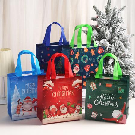 Pakke med 10, 10 dekor trykte indkøbsposer, non-woven f