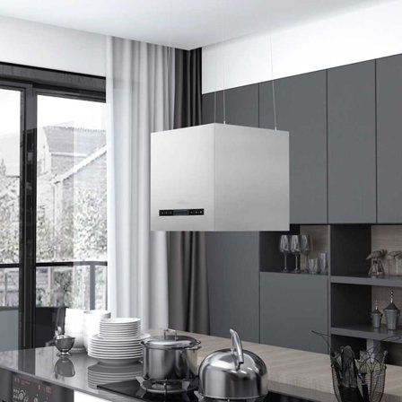 vidaXL Hängande köksfläkt touchsensor LCD 37 cm rostfritt stål