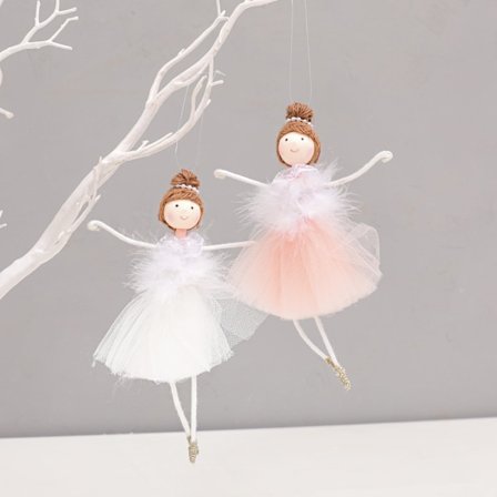 2 stk. Jule-Gaze-Plush Balletpige-Formet Dukke-Vedhæng Kristus