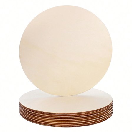 Ubehandlet træcirkel til håndværksprojekter, runde træstykker 200 mm diameter, blanke træudskæringer med glat overflade, blanke runde ornamenter DIY