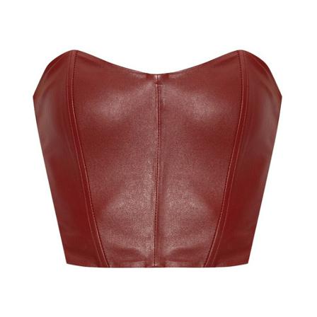 The Mannei ‘Oviedo’ leather top , Rood , Dames , Maat: S