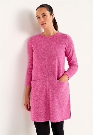 Cellbes of Sweden - Supermyk tunika med lommer Beata i cerise melange for damer i størrelse 42/44