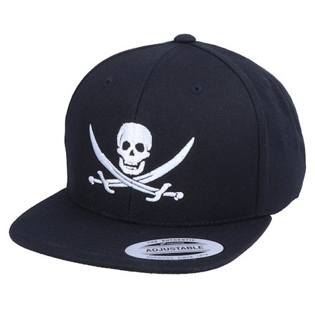 Kinder Kiddo Cap - Schwarz snapback Cap - Kinder Jolly Roger Pirate Black Snapback @ Hatstore