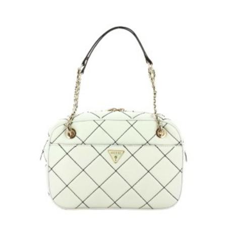Guess, Quilted cessily shoulder bag Wit, Dames, Maat:ONE Size,voering