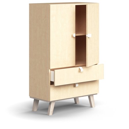 Schrank QBUS,1332x800x420 mm, Birke
