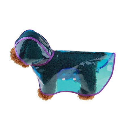 Genanvendelig regnfrakke til kæledyr med hætte i plastik til hvalpe - Transparent regntøj til kæledyr (Blå XXXXXL)