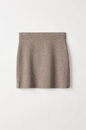 Soft Goat - Double Knit Skirt - Cashmere skirt - S - Oat