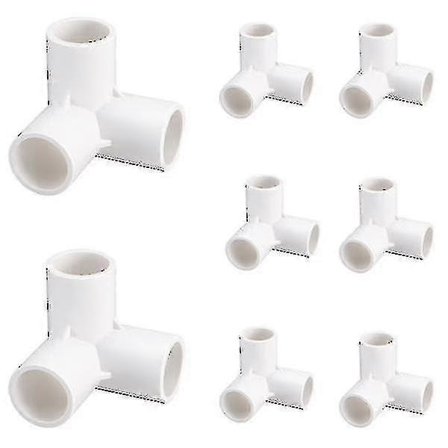 8 kpl PVC-putken liitäntä 3-tie kyynärpääliitäntä PVC-kalusteputken liitäntä Kasvihuoneen runko Telttaliitäntä