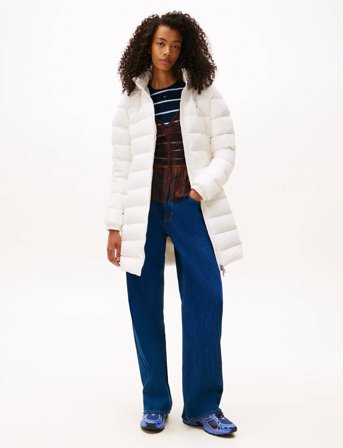 Tommy Jeans Tjw Essential Hooded Down Coat - White - L