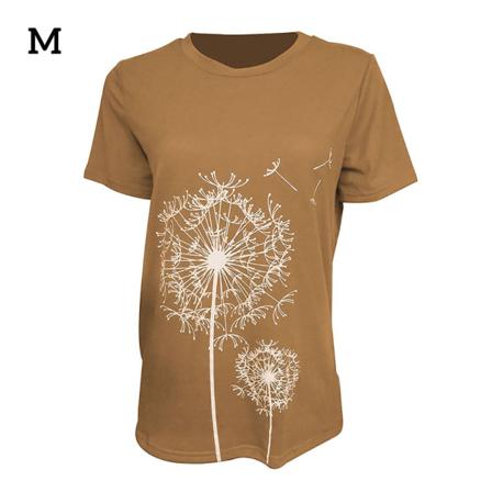 Dam T-shirt Print Rundhalsad Kortärmad Lös Topp,