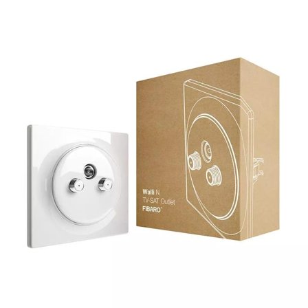 Fibaro Walli N TV-SAT Outlet for veggboks 2 x coax antenne