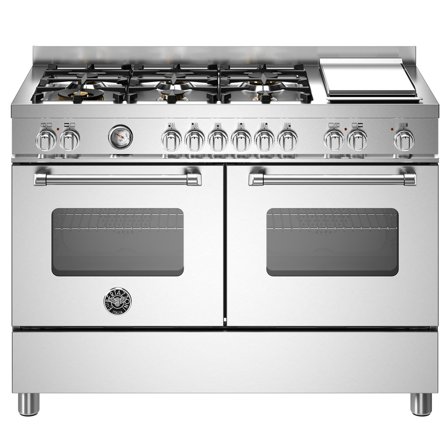 Bertazzoni MAS126G2EXT Master gaskomfur med dobbelovn, 120 cm, rustfrit stål - Rustfri stål | KitchenOne