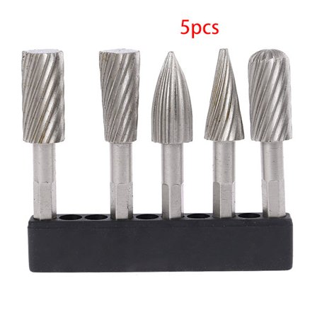 Roterande filar i volframkarbidstål, sliphuvud, roterande fil för elektrisk slipmaskin, vindkvarnstillbehör, 1/4" sexkantsskaft