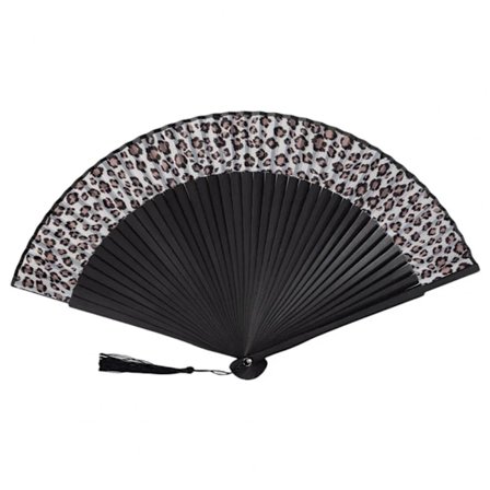 Solfjäder - Spansk stil - Leopard [Svart]