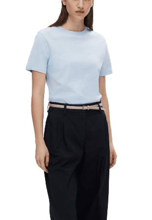 Selected Femme Slfmyessential Ss O-Neck Tee T-shirts Dam Blå L