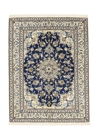 Hand Knotted Persian Nain Rug 147X192 Brown/Black