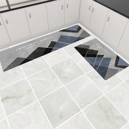 Set med 2 tvättbara moderna köksmattor halkfria köksmattor för K