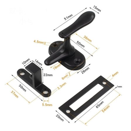 Oven puitteen lukon turvapultti Salpa MUSTA S