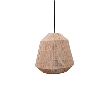 Pendellampe i jute reb, 35x35x37 cm, naturlig finish