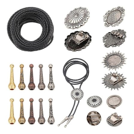 15 st Bolo Tie-beslag Kit Bolo Tie-spetsar Ersättningskit
