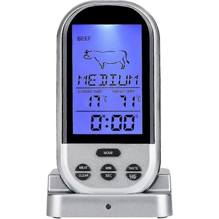 Trådløst kjøttsonde, Fjernstyrt kjøttsonde Digitalt matlagingstermometer for matlaging, BBQ