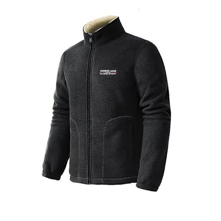 Herr Polar Fleece Jacka Ståkrage Dragkedja Varm Tjock Rock Vinter Casual Ytterkläder
