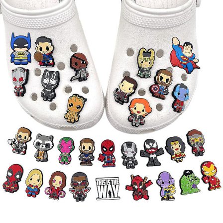 30 stk Marvel Superhelt-tema Crocs Sko Charms Sko Sandaler Dekoration Fødselsdagsgaver Sko Tilbehørssæt