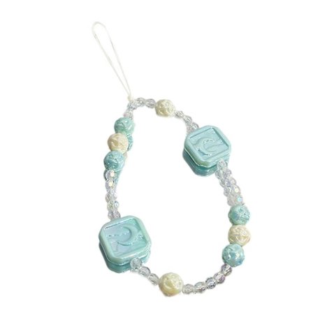 Iøjnefaldende mobiltelefonkæde, håndlavet perlebesat mobiltelefon snor til kvinder piger telefonrem smykker faldsikker gul(h})