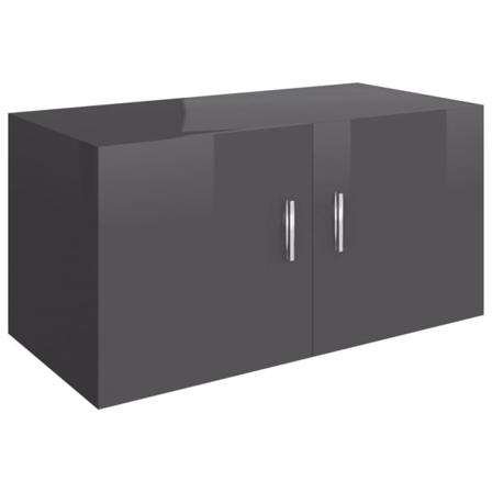 Vidaxl Väggmonterat Skåp Grå Högglans 80x39x40 Cm Konstruerat Tr Grå