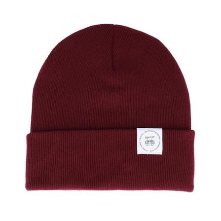 Appertiff - Rot cuff Mütze - Engineer Beanie Oxford Navy Cuff @ Hatstore