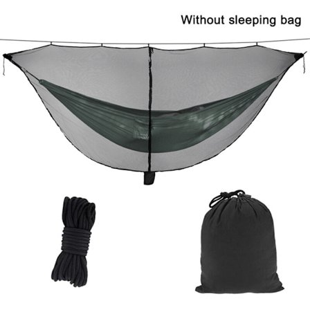 Hyttysverkko riippumatolle, jossa vettähylkivä pussi ja joustava naru, sopii kaikkiin yhden hengen retkeilyriippumattoihin / Kevyt, kaksinkertainen, 