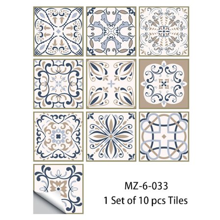 Retro stil grå flise mønster matte gulv klistermærker køkken flise bordplade renovering vandtæt væg klistermærker (10 cm x 10 cm)