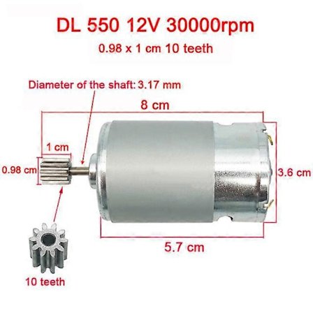 Elektrisk motor för barnbilar, höghastighetsmotor för barnbilar, DL 550 Högeffektsmotor 570 35000rpm motor sy