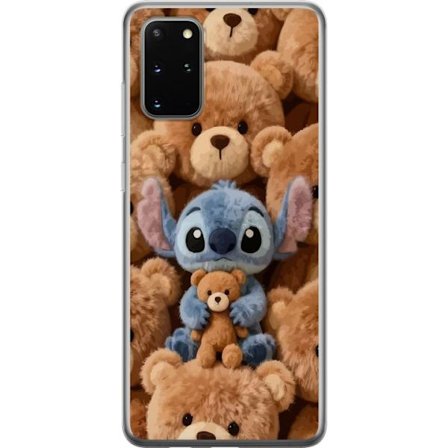 Kompatibel Mobilcover til Samsung Galaxy S20+ Stitch omgivet af brune teddybjørne med en lille teddybjørn i armene i en sød og hyggelig kawaii-design