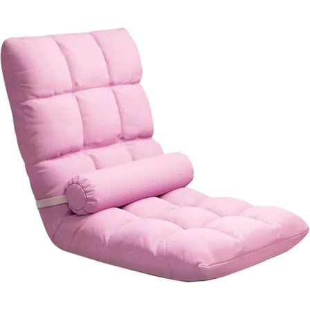 5-posisjons justerbar gulvstol med ryggstøtte, sammenleggbar polstret spillstol for spill, soving, innendørs solseng