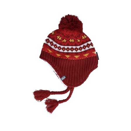 Kinder Jack Wolfskin - Rot knit Mütze - Kinder Stormlock Himalaya Indian Red Pom @ Hatstore