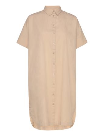 Slfblair 2/4 Short Shirt Dress Noos Selected Femme Beige