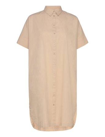 Slfblair 2/4 Short Shirt Dress Noos Beige Selected