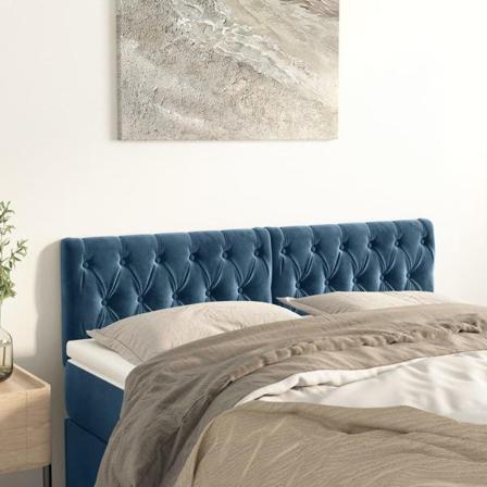 Vidaxl Huvudgavlar 2 St Mörkblå 80x7x78/88 Cm Sammet Blå