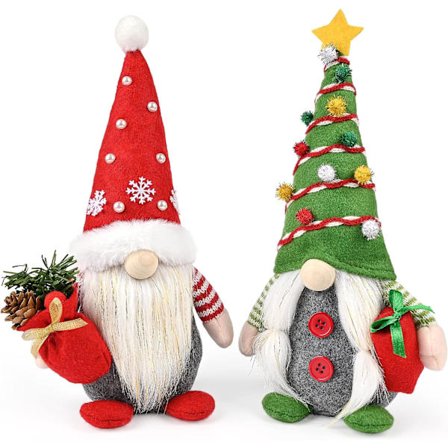 2 stk. Jule-nisser Dekorationer, Håndlavet Svensk Tomte Jule-G