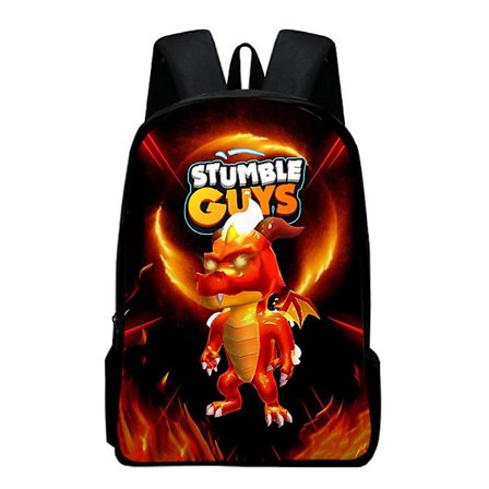 Stumble Guys Ryggsekk Skoleveske Kul Skolesekk 3D-trykk Spill Lett Ryggsekk For Unisex Barn Gaver