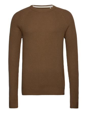 Jjpannel Knit Crew Neck Aw23 Brown Jack & J S