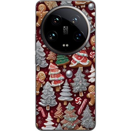 Xiaomi 14 Ultra Gennemsigtig cover Hyggeligt julemotiv med træer, slik og vinterfarver