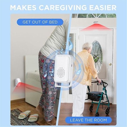 Sengesensor Alarm til Ældre Demenspatienter - Trådløs Fald Detektion og Bevægelsessensor Alarm System